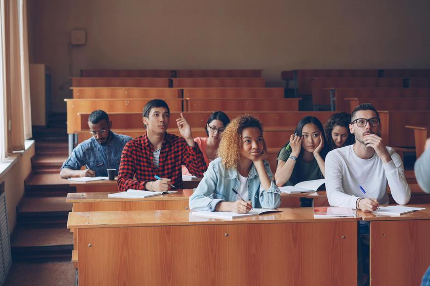 Adult learners in a lecture room